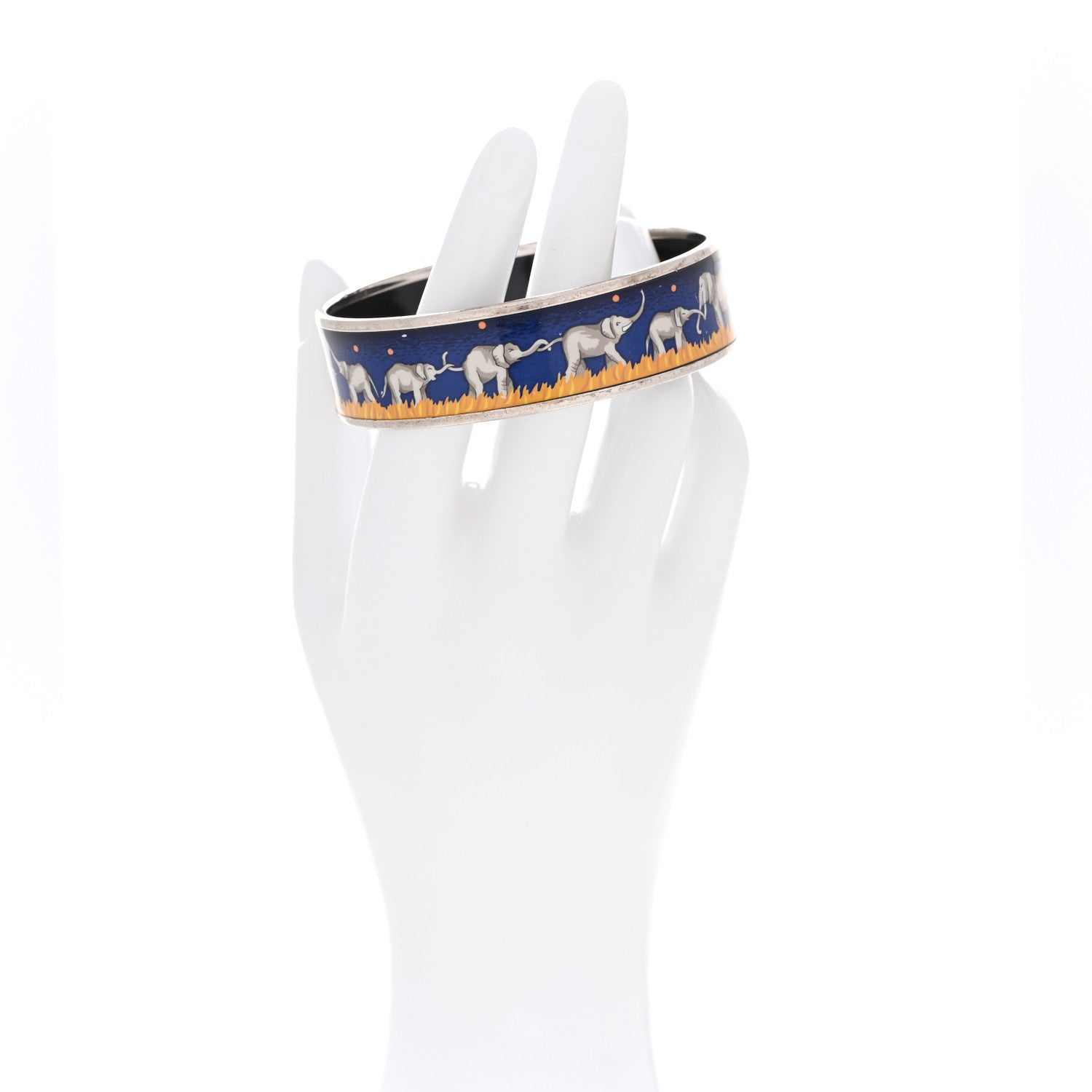 Enamel Printed Elephants Grazing Medium Bracelet 70