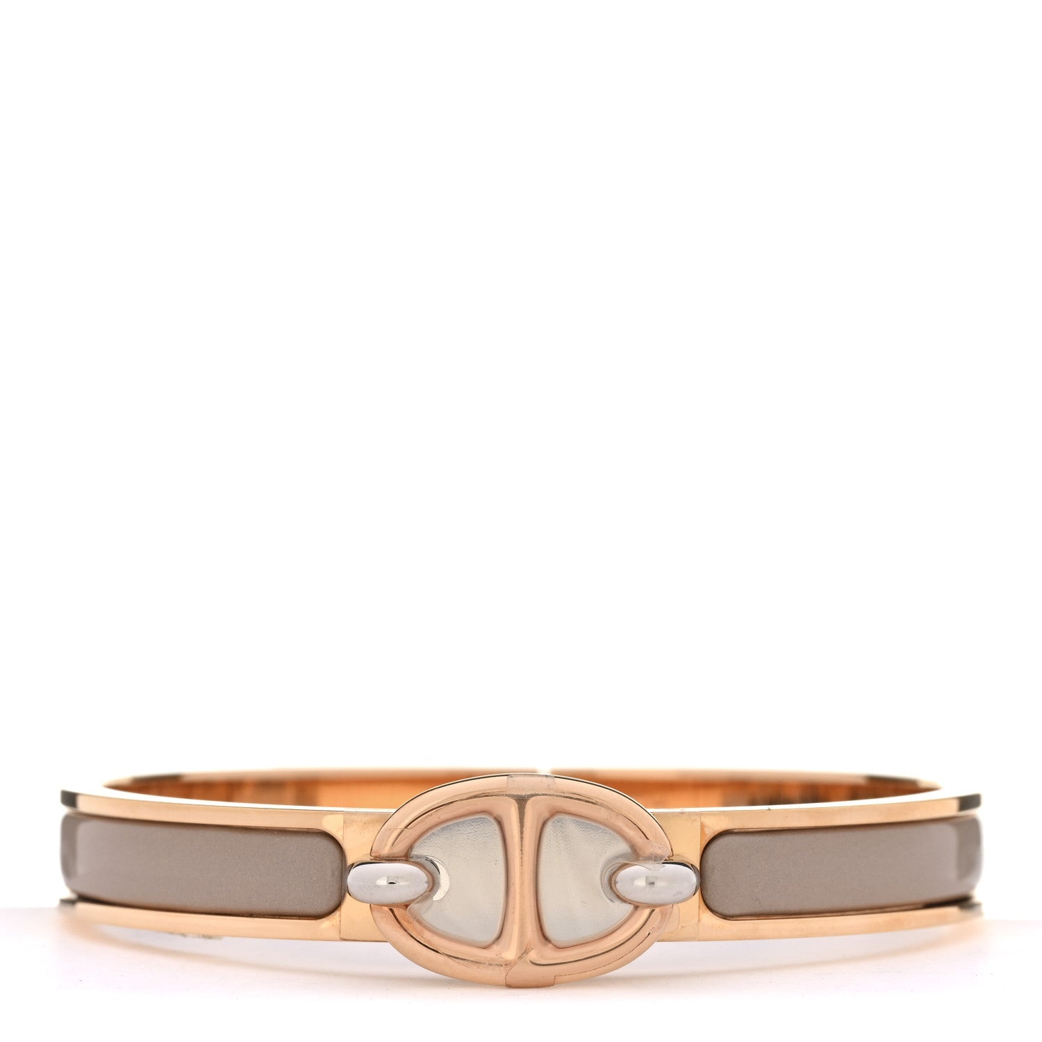 Enamel Mini Clic Chaine d'Ancre Bracelet GM Marron Glace