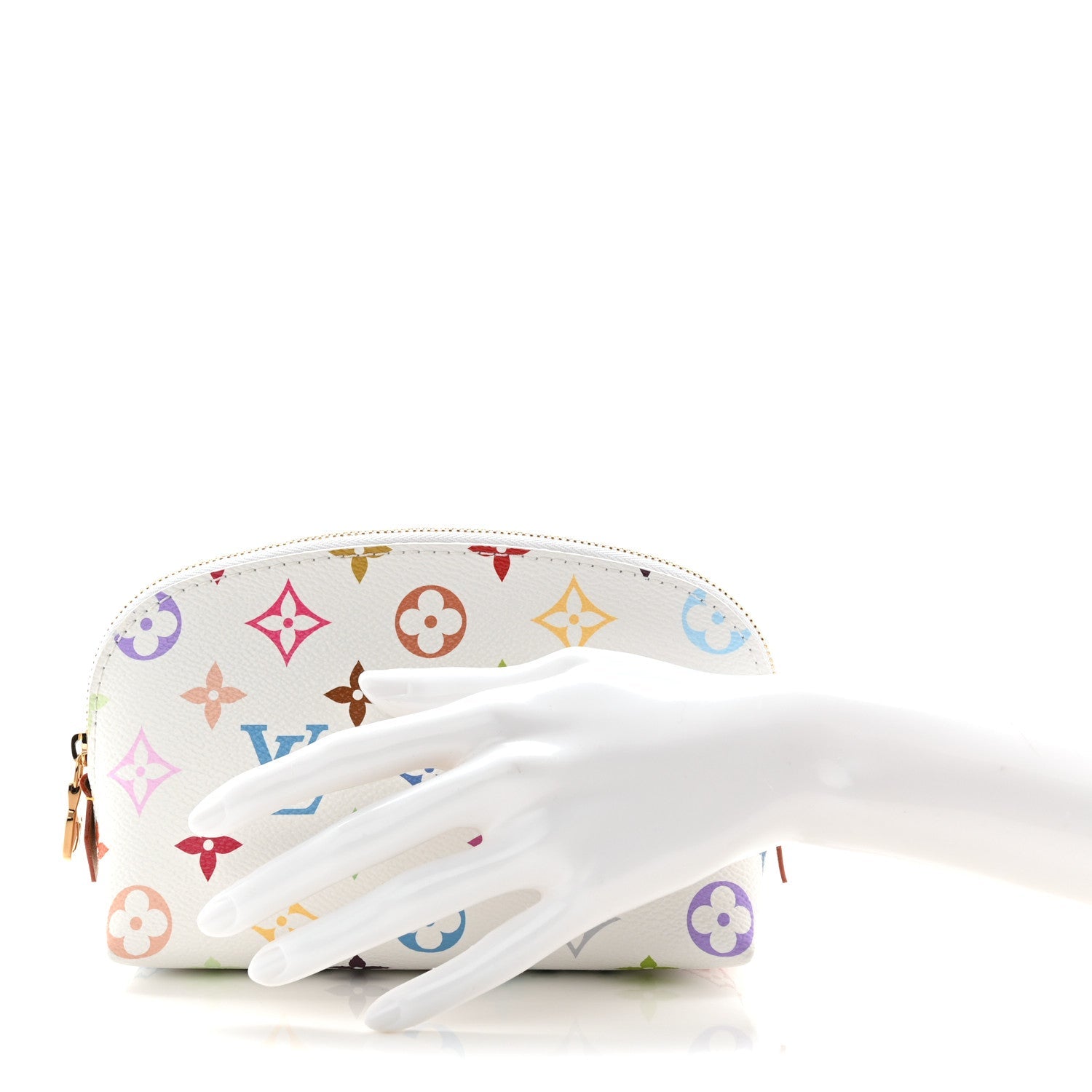 LV x TM Monogram Multicolor Cosmetic Pouch PM White