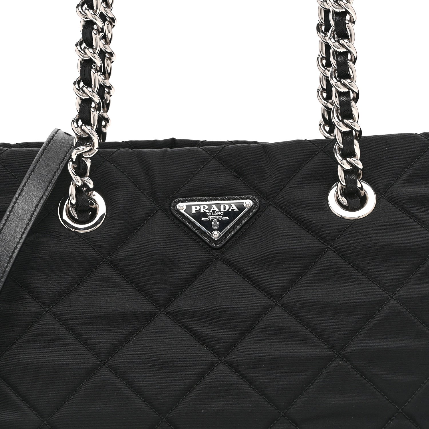 Nylon Tessuto Impuntu Quilted Tote Black