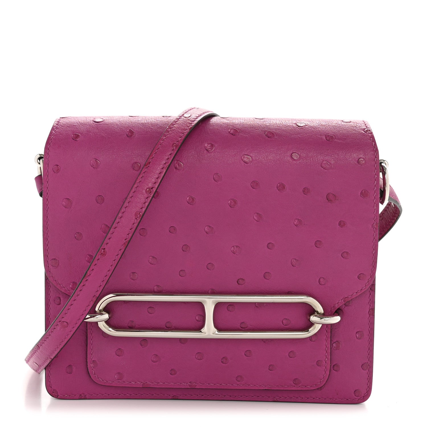 Ostrich Mini Sac Roulis Rose Pourpre