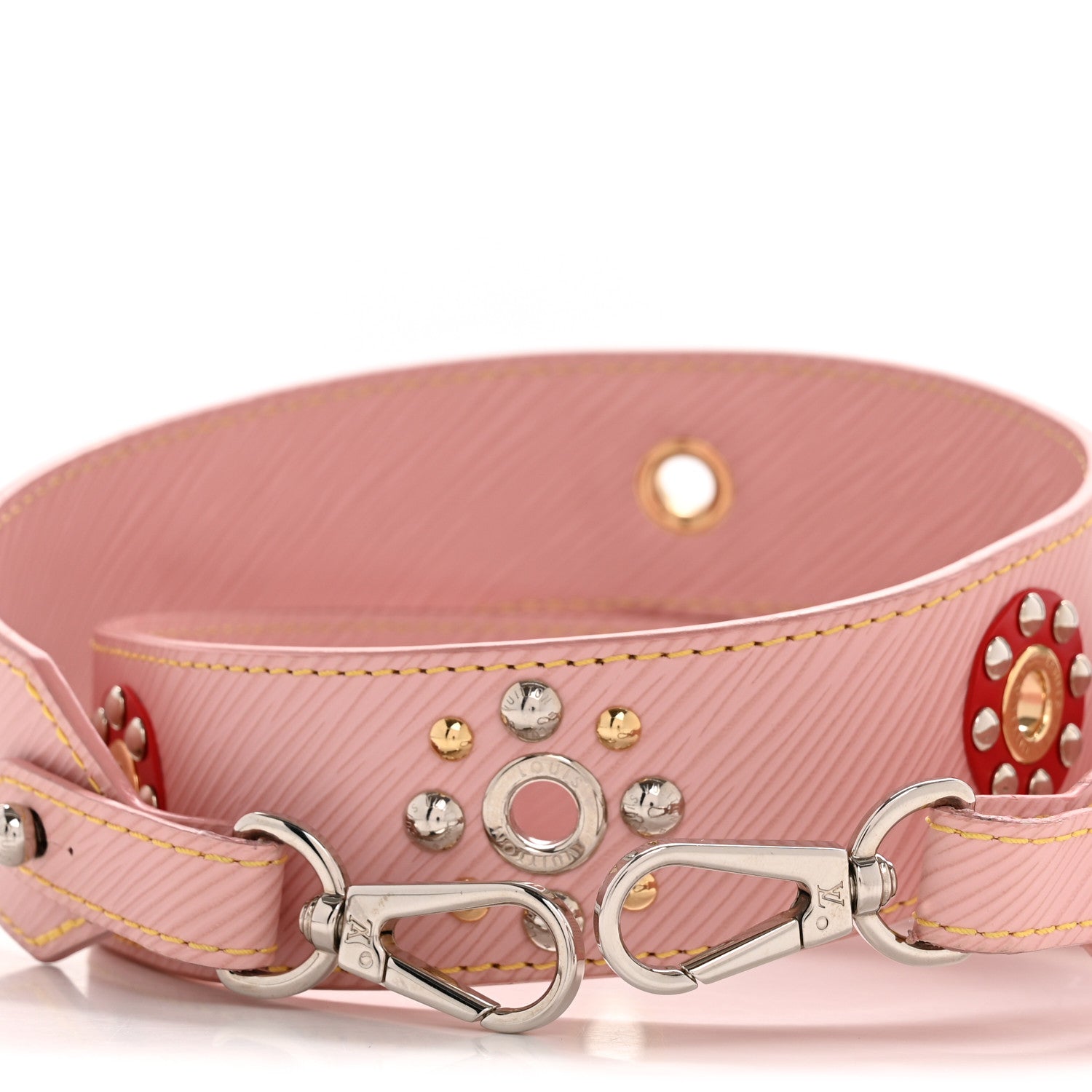 Epi Mechanical Flowers Bandouliere Shoulder Strap Rose Ballerine
