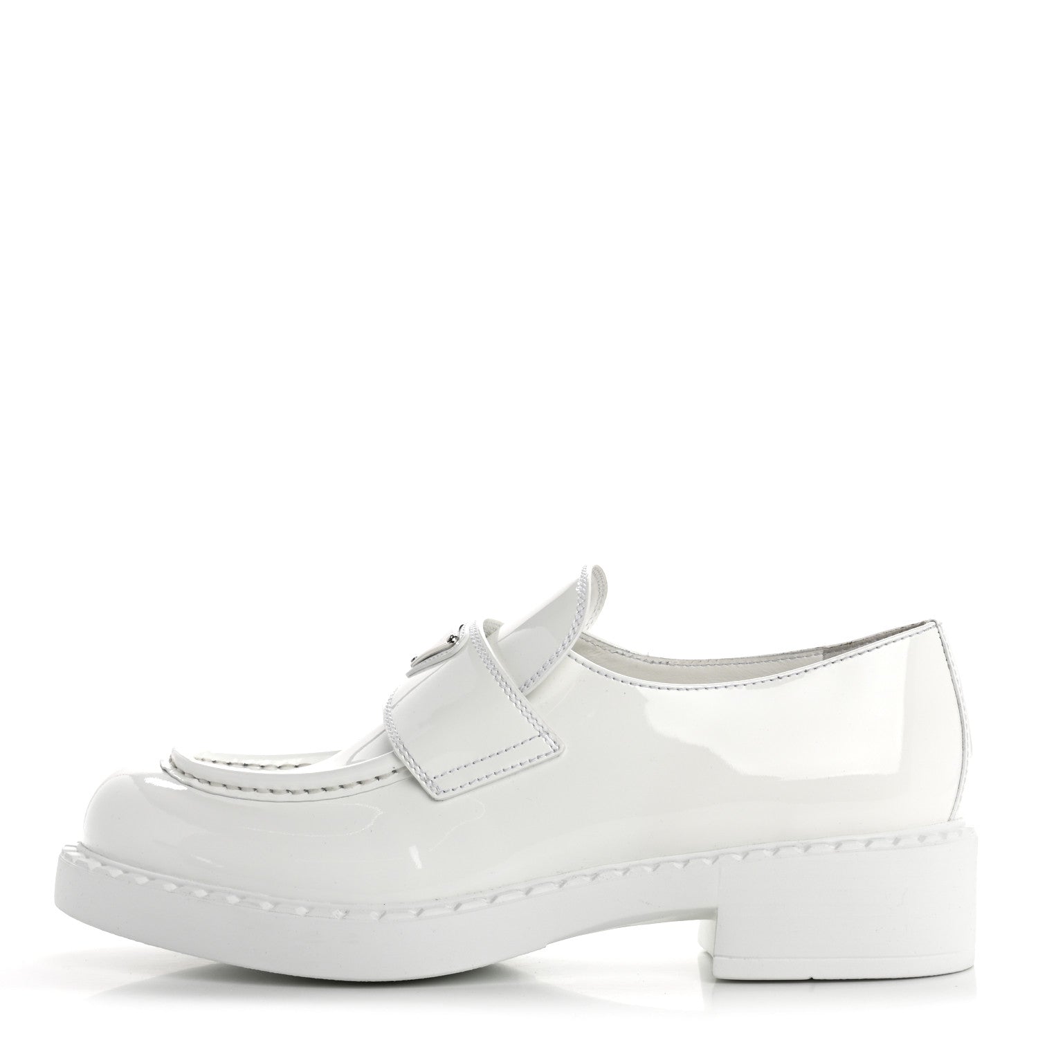 Vernice Triangle 50mm Loafers 39.5 White