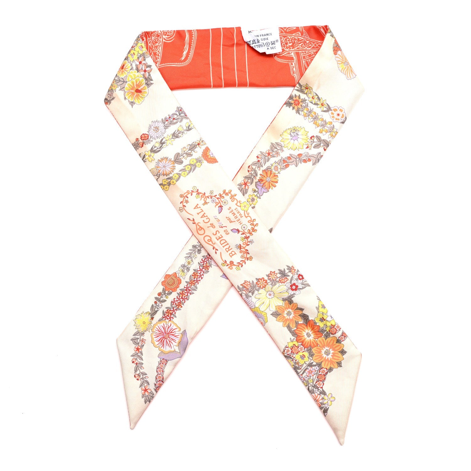 Silk Brides De Gala En Fleurs Twilly Vanille Orange Kaki