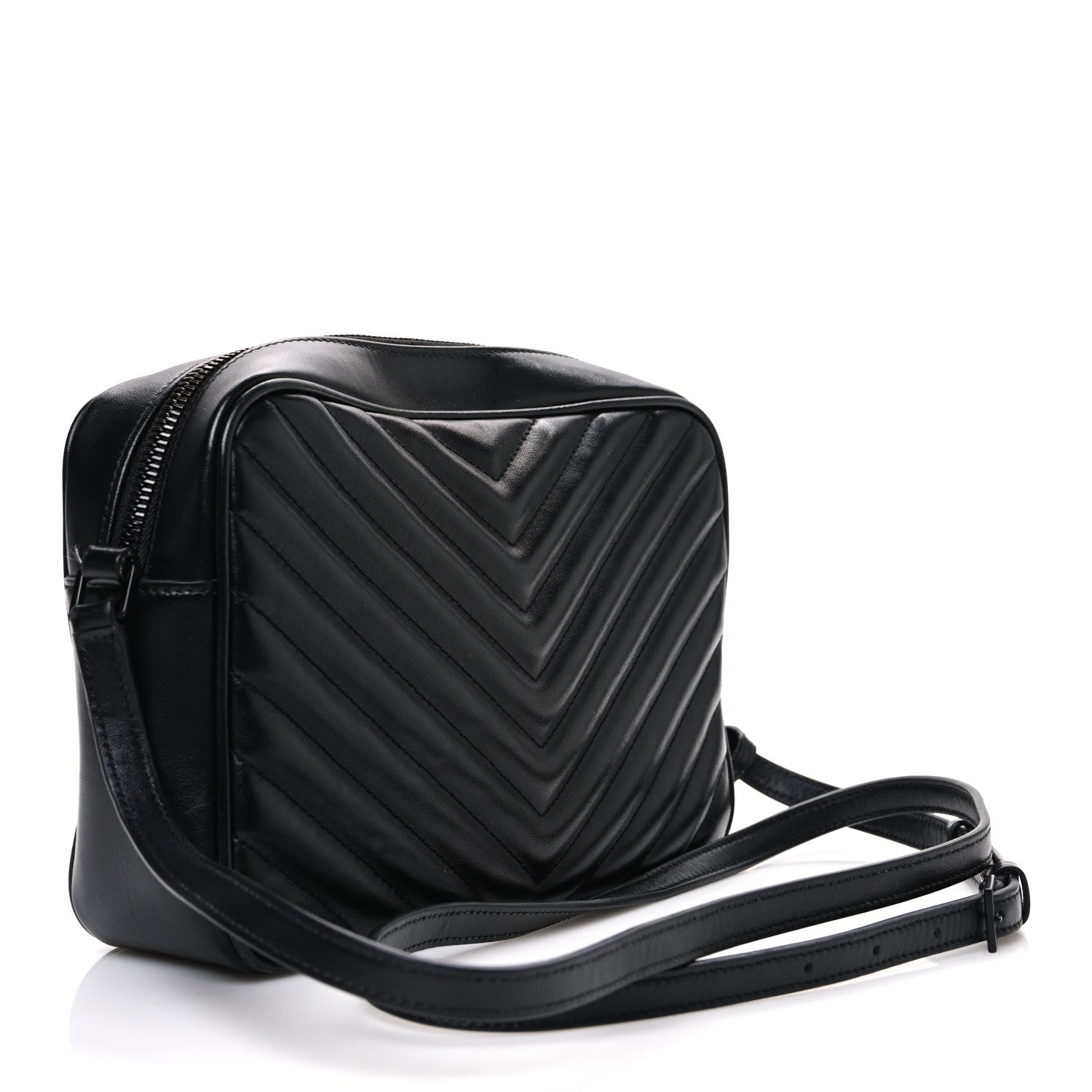 Calfskin Matelasse Monogram Monochrome Lou Camera Bag Black