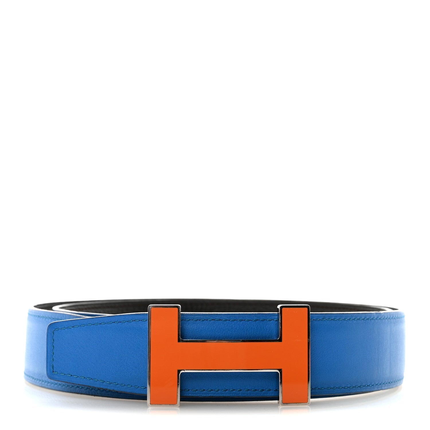 Polo Bullskin Swift 32mm Enamel Quizz H Belt 85 34 Macassar Bleu Hydra