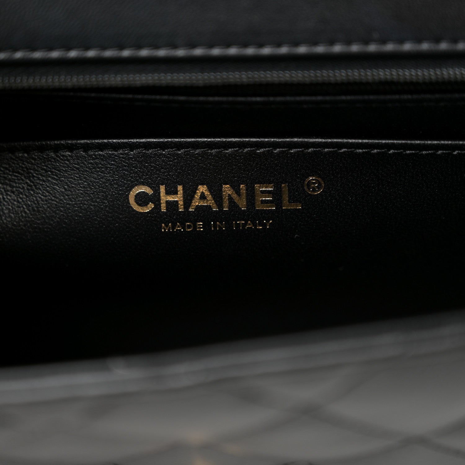 Lambskin Quilted Resin CC Flap Bag Black White