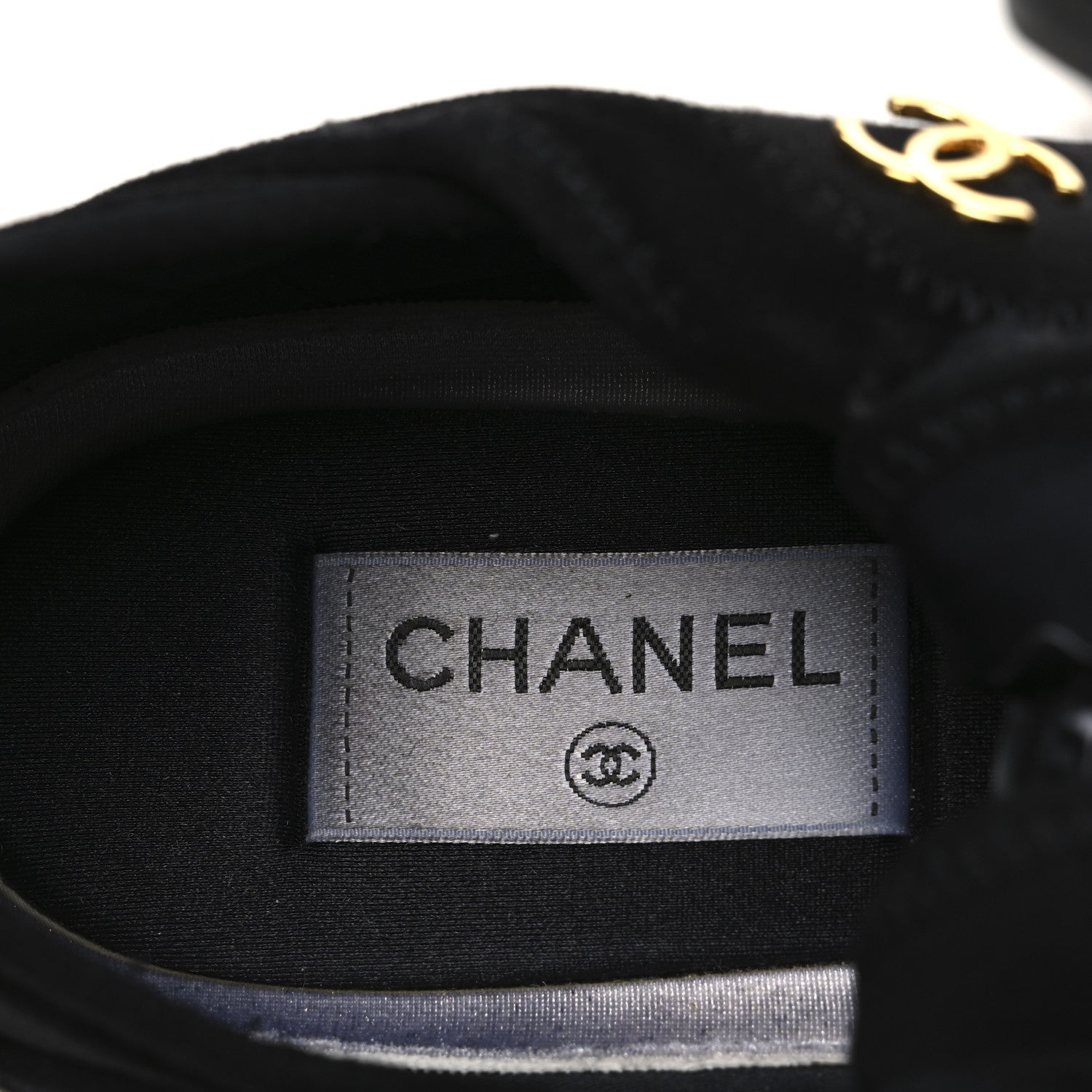 Velvet Calfskin Mixed Fibers CC Sneakers 39 Black