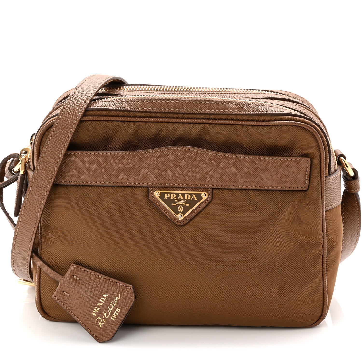 Tessuto Nylon Saffiano Re-Edition 1978 Messenger Bag Sughero
