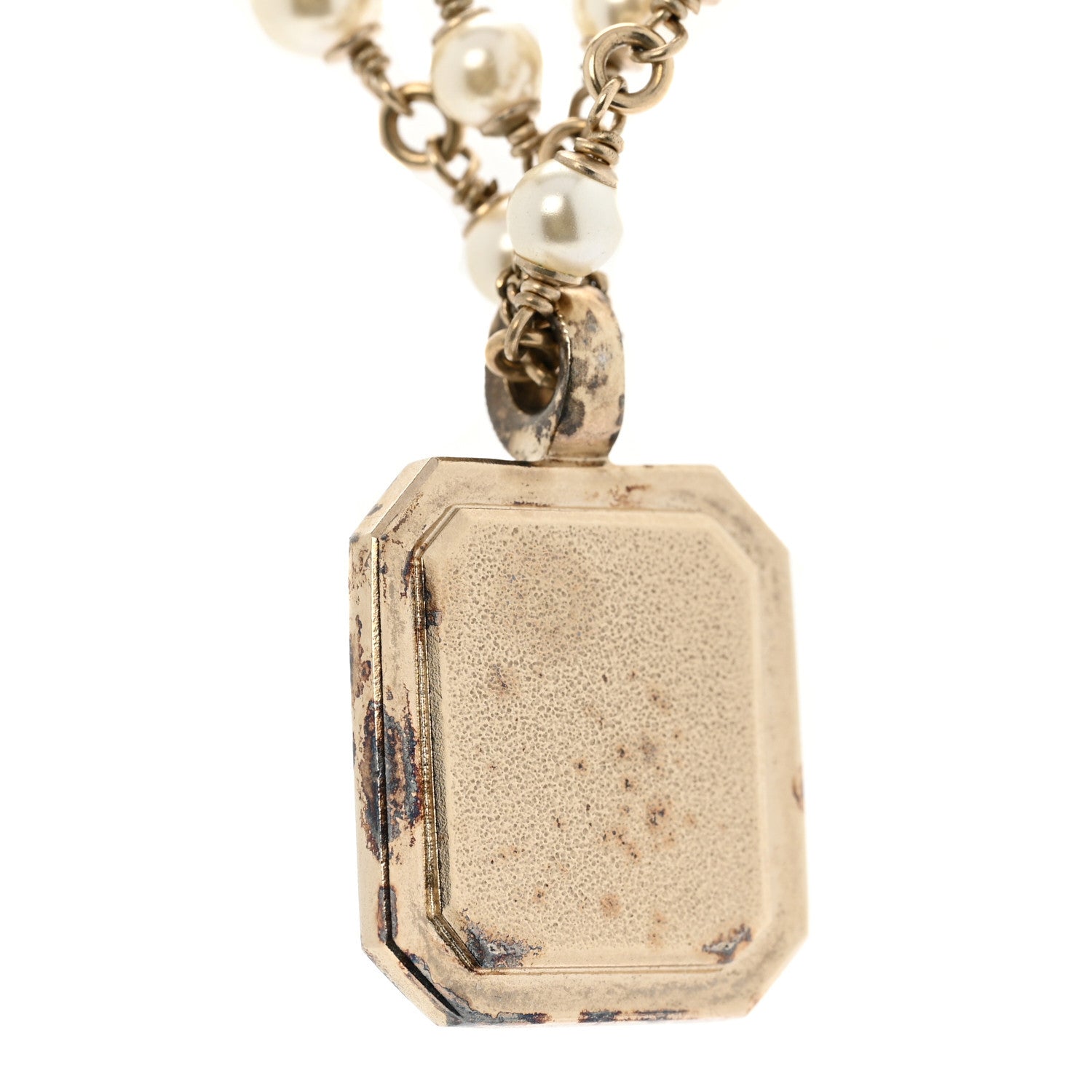 Pearl Crystal CC Double Strand Necklace Gold