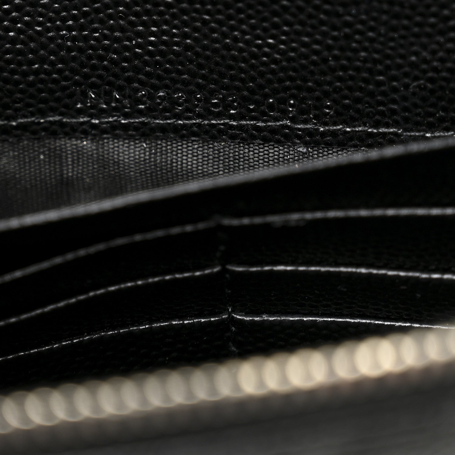 Grain De Poudre Matelasse Chevron Monogram Envelope Chain Wallet Black