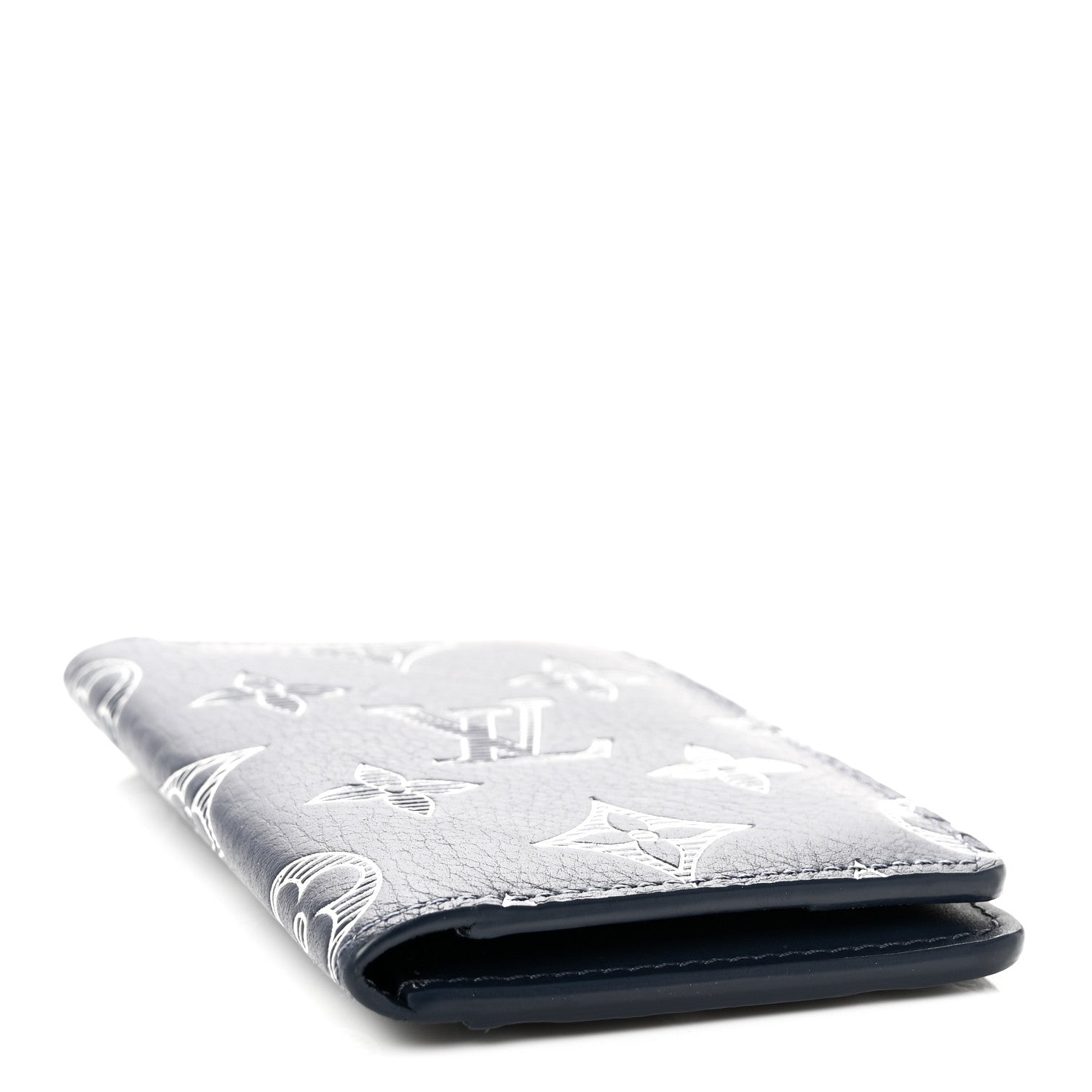Calfskin Monogram Shadow Pocket Organizer Navy Blue White