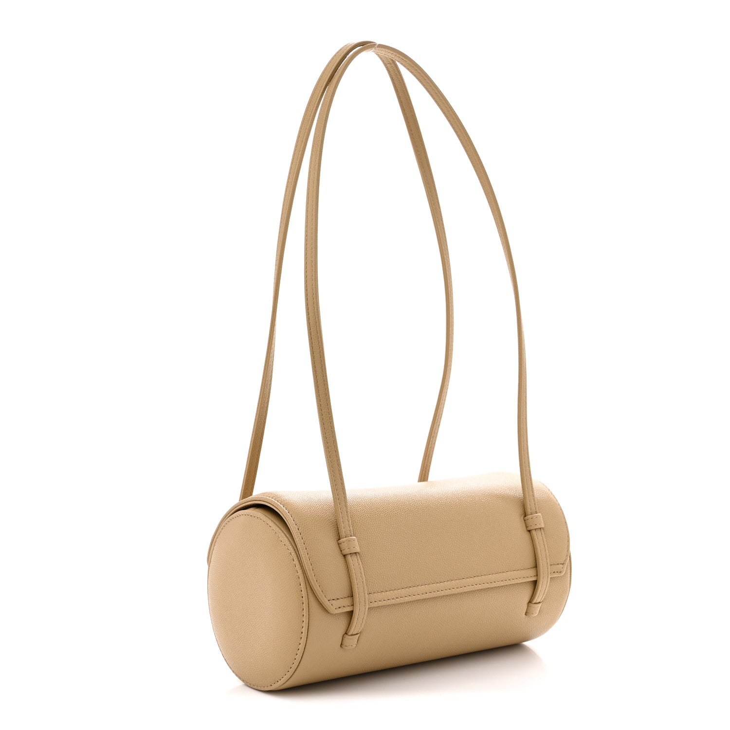 Shiny Caviar Preppy Coco Small Bowling Bag Dark Beige