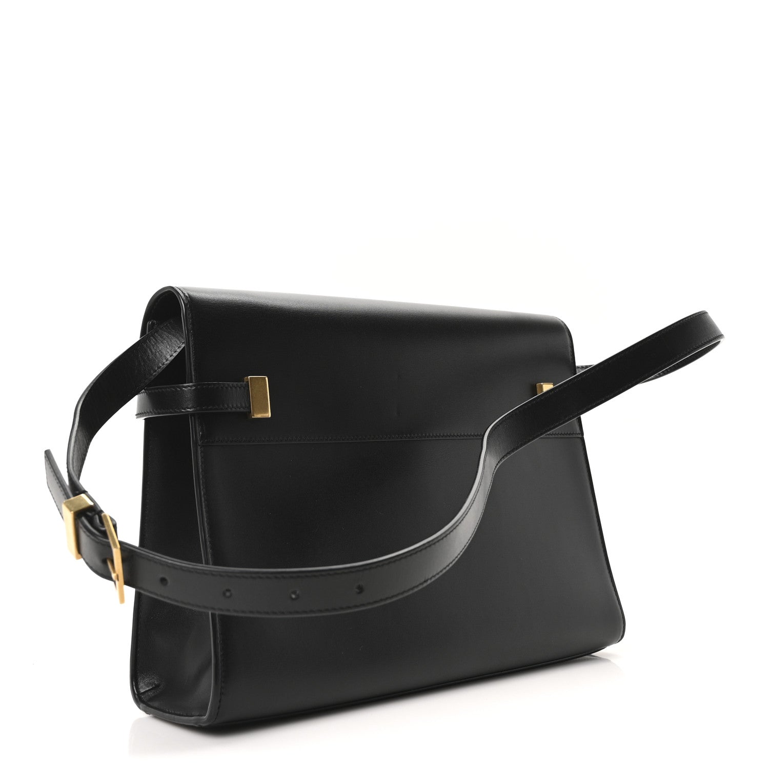 Smooth Calfskin Manhattan Shoulder Bag Black