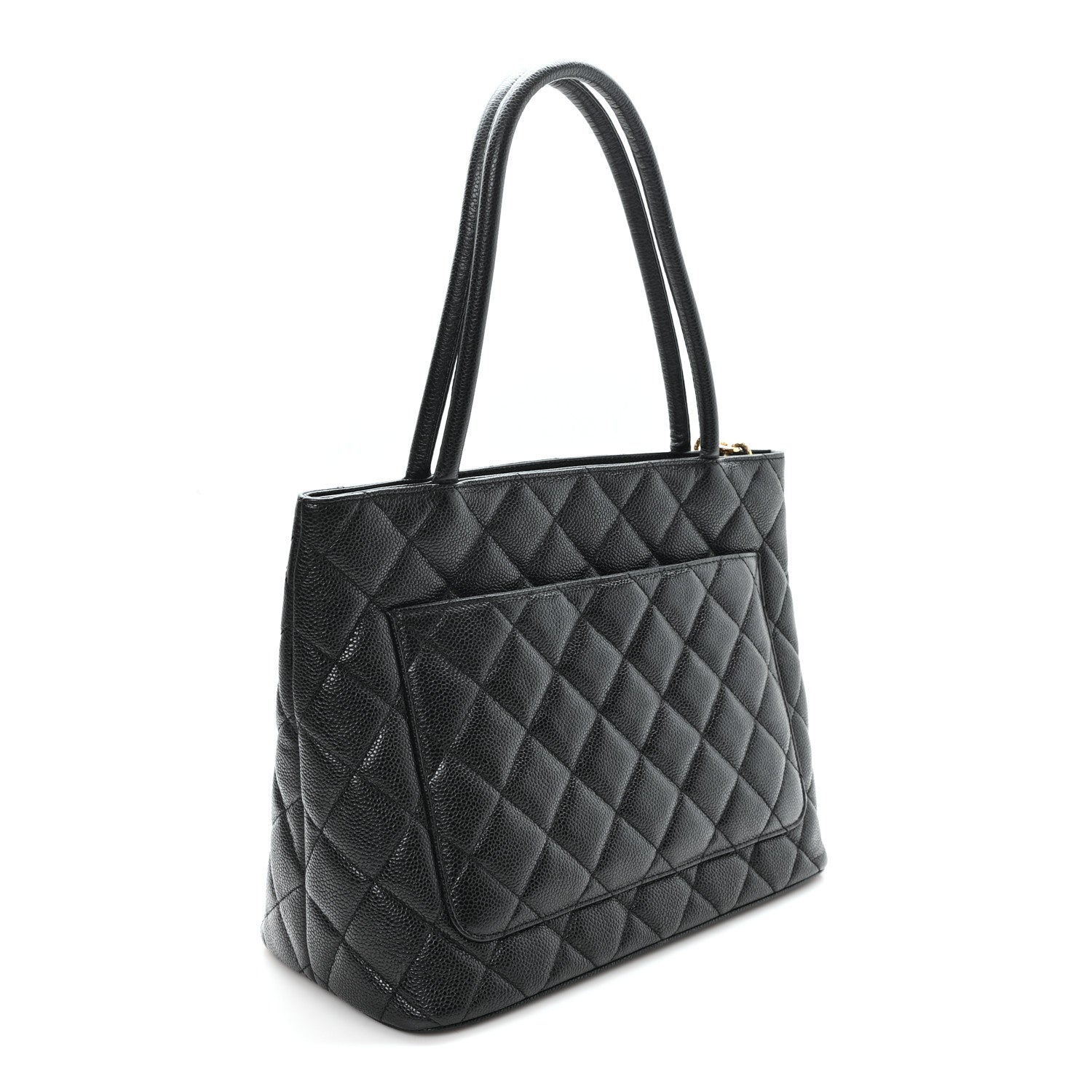 Caviar Quilted Medallion Tote Black