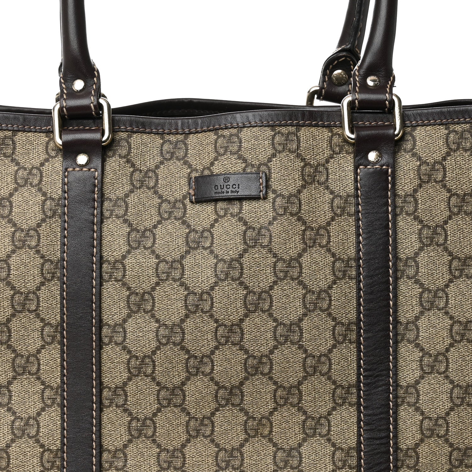GG Plus Monogram Joy Vertical Tote Dark Brown