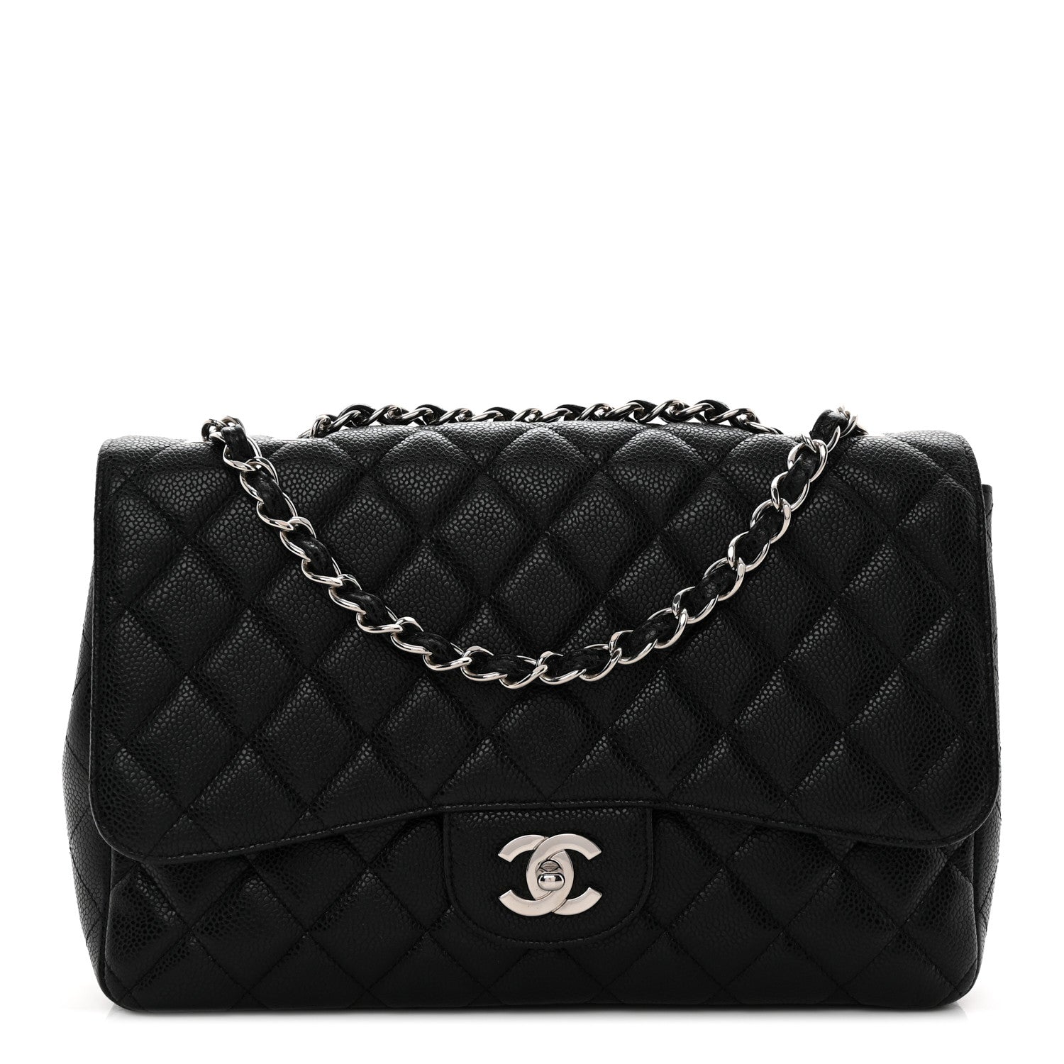 Caviar Quilted Jumbo Single Flap Black