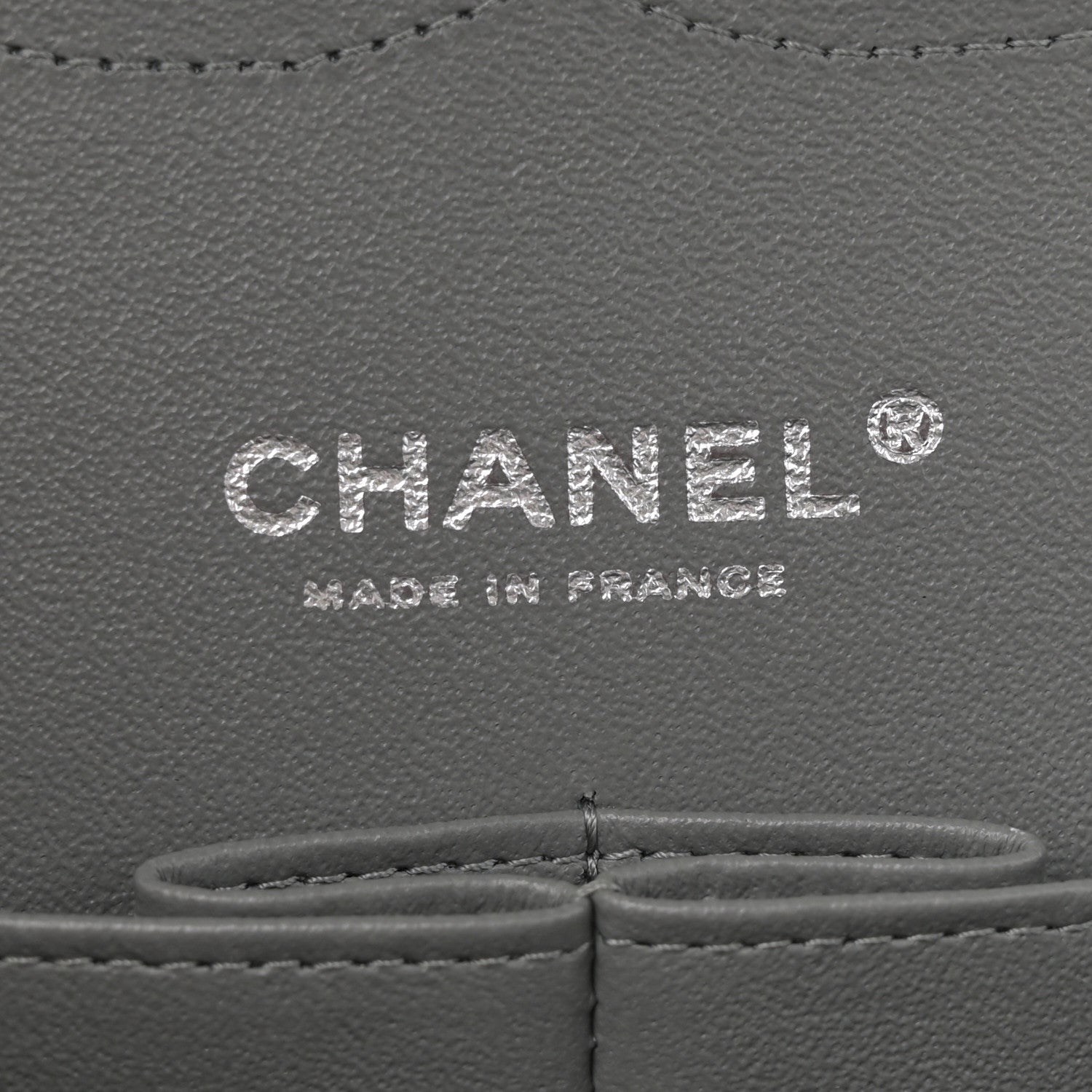 Caviar Quilted Jumbo Double Flap Grey