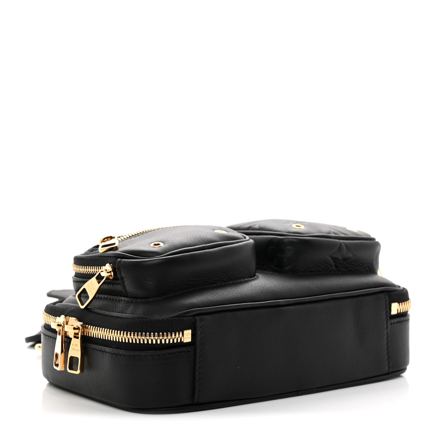 Calfskin Monogram Embossed Utility Crossbody Black