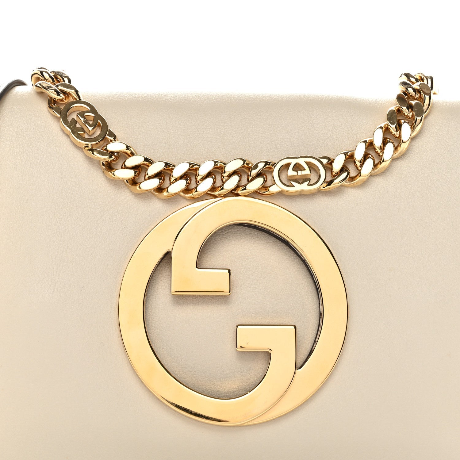 Roxy Calfskin Blondie Chain Shoulder Flap Bag Mystic White