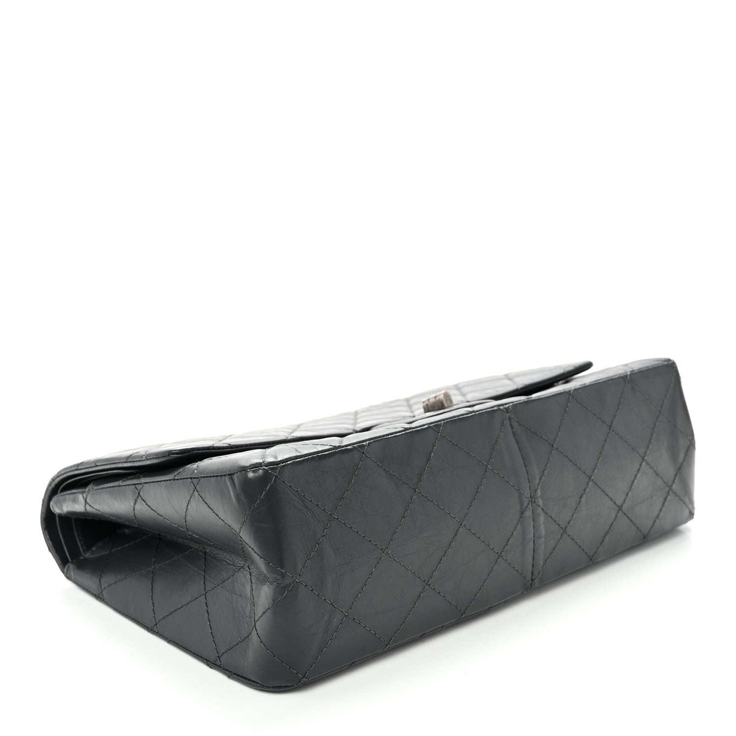 Aged Calfskin Quilted 2.55 Reissue 227 Flap Dark Grey