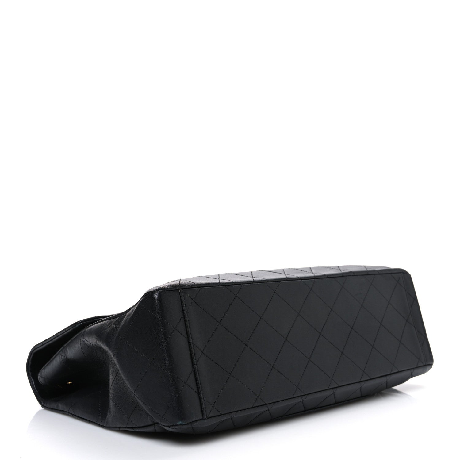 Lambskin Quilted XL Jumbo Single Flap Black