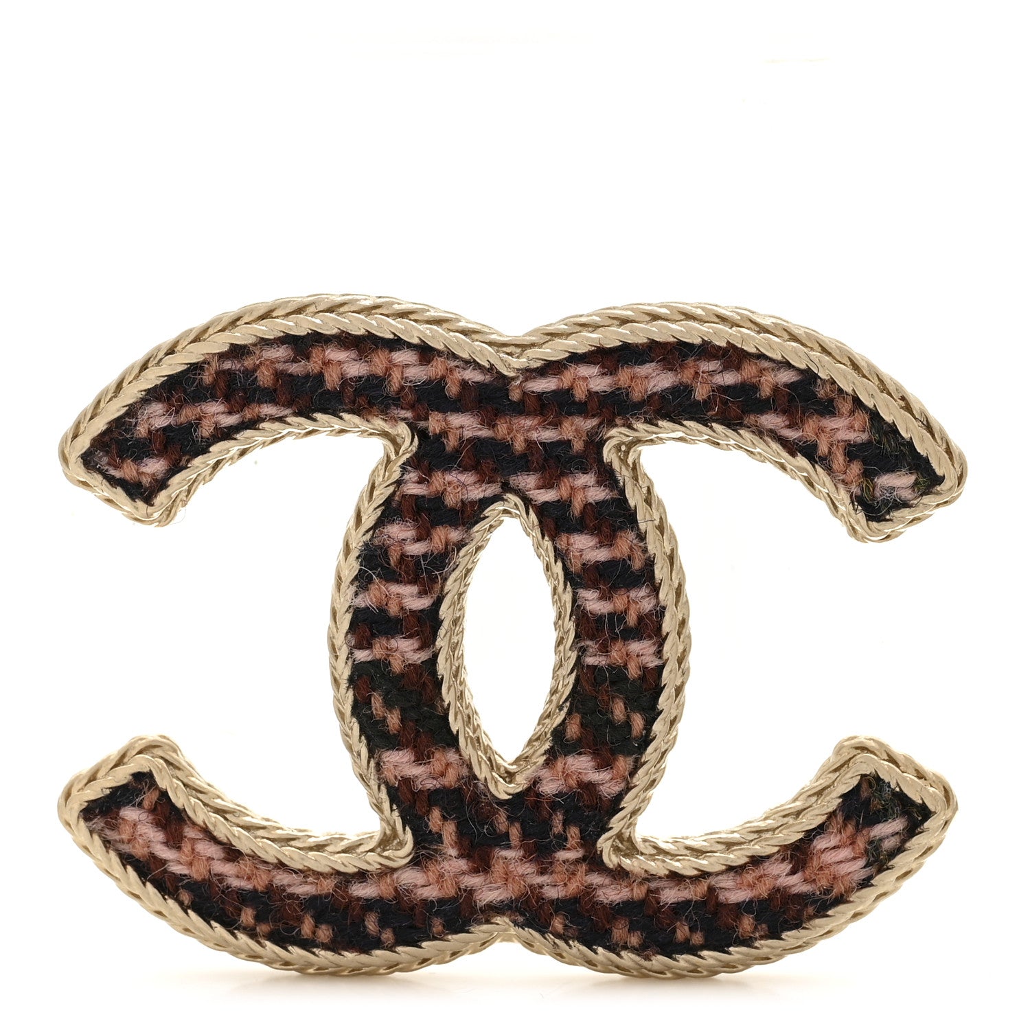 Tweed CC Brooch Gold Multicolor