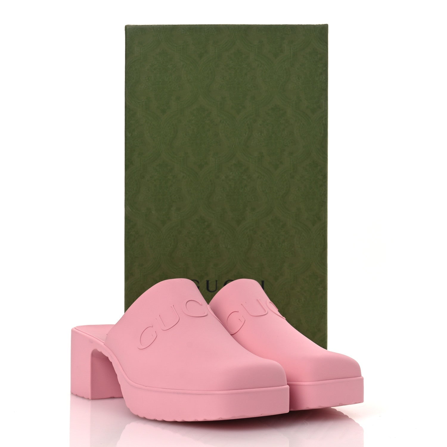 Rubber Gucci Logo Womens Platform 20/60mm Slide Sandals 41 Wild Rose
