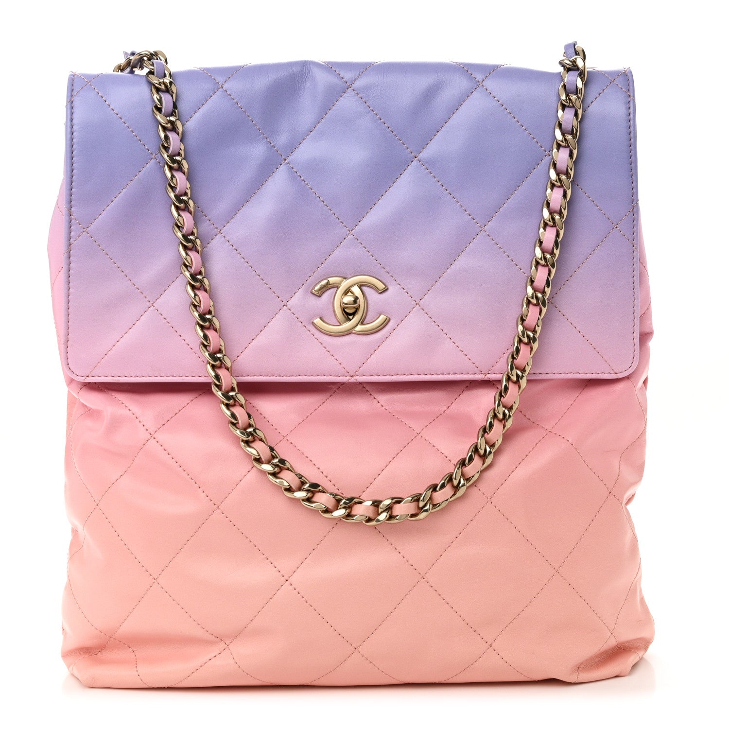 Shaded Calfskin CC Hobo Light Purple Pink Coral