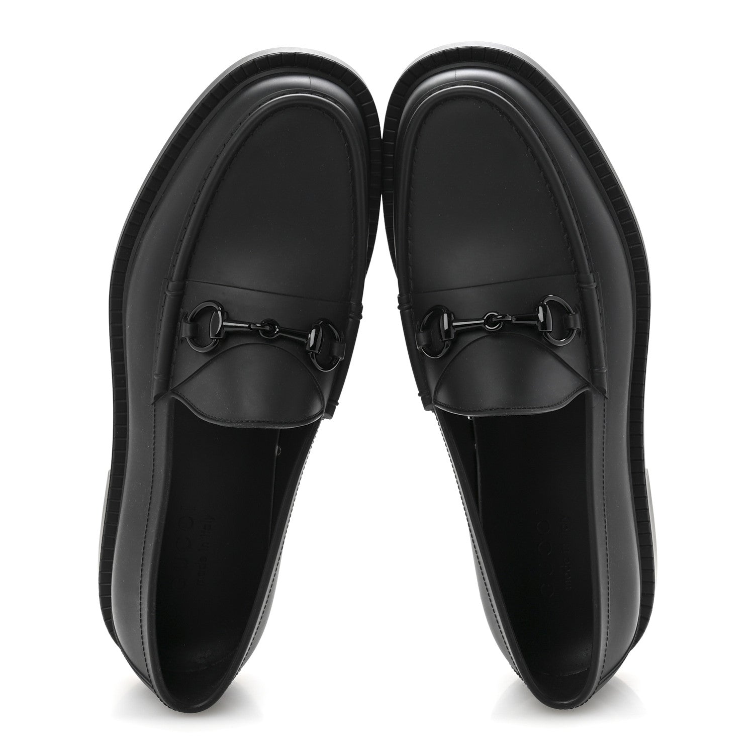 Rubber Enamel Horsebit Mens Loafers 9 Black