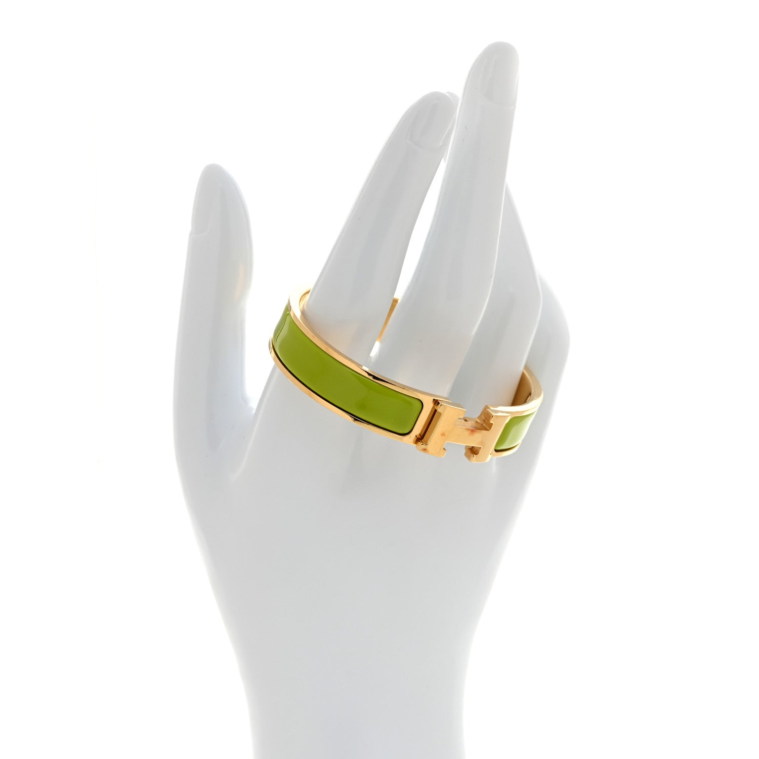 Enamel Narrow Clic Clac H Bracelet GM Anis