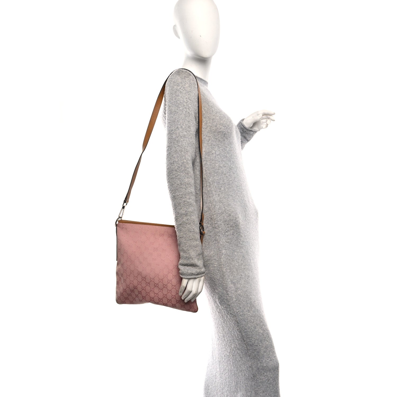 Monogram Flat Messenger Bag Pink