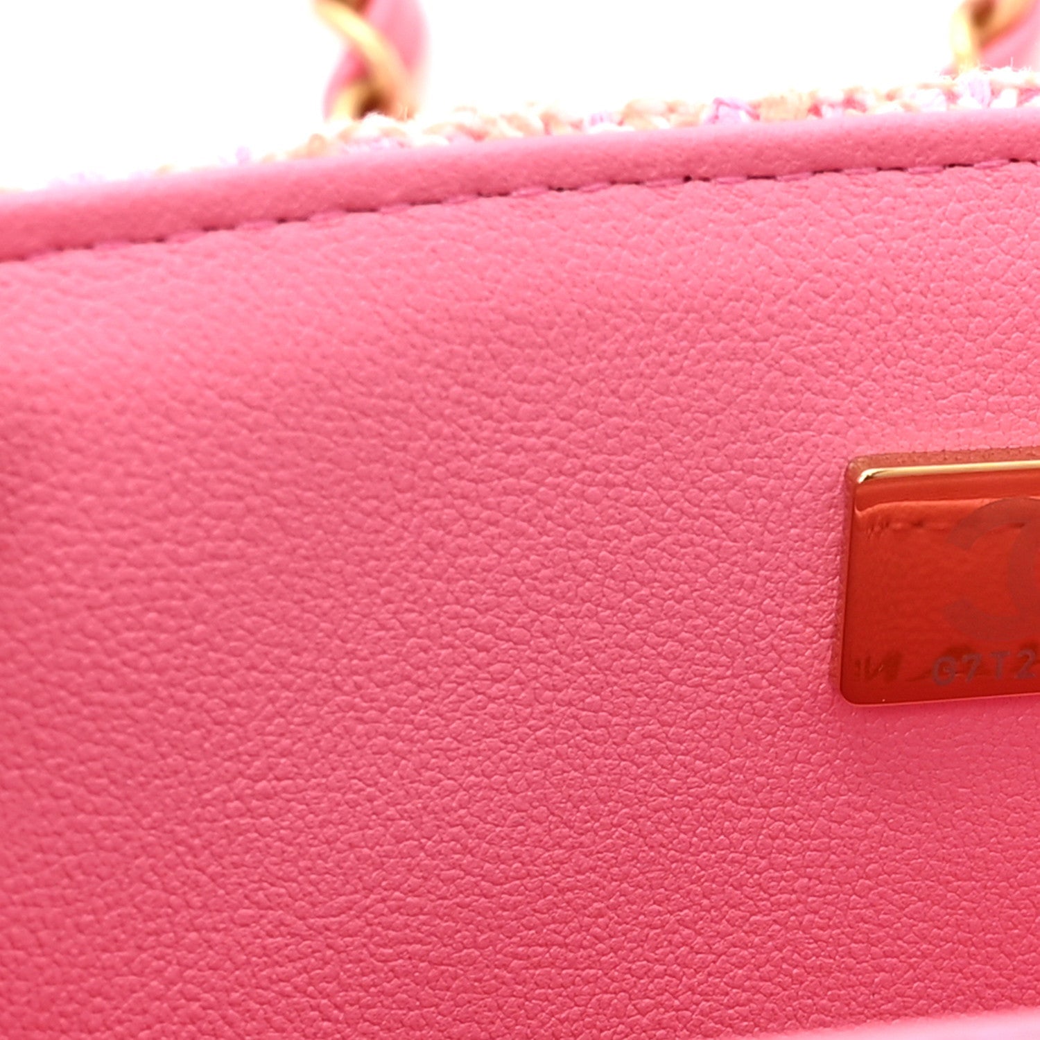 Tweed Quilted Mini Rectangular Flap Pink Orange White