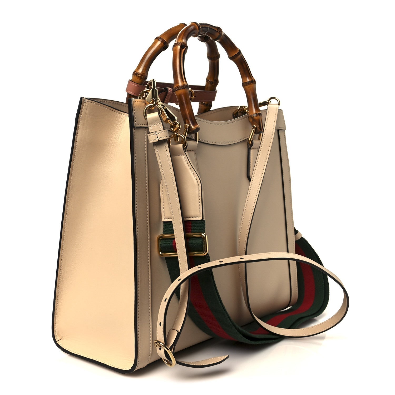 Charisma Calfskin Gucci Embossed Web Medium Diana Tote Bag Souffle Rose Phard