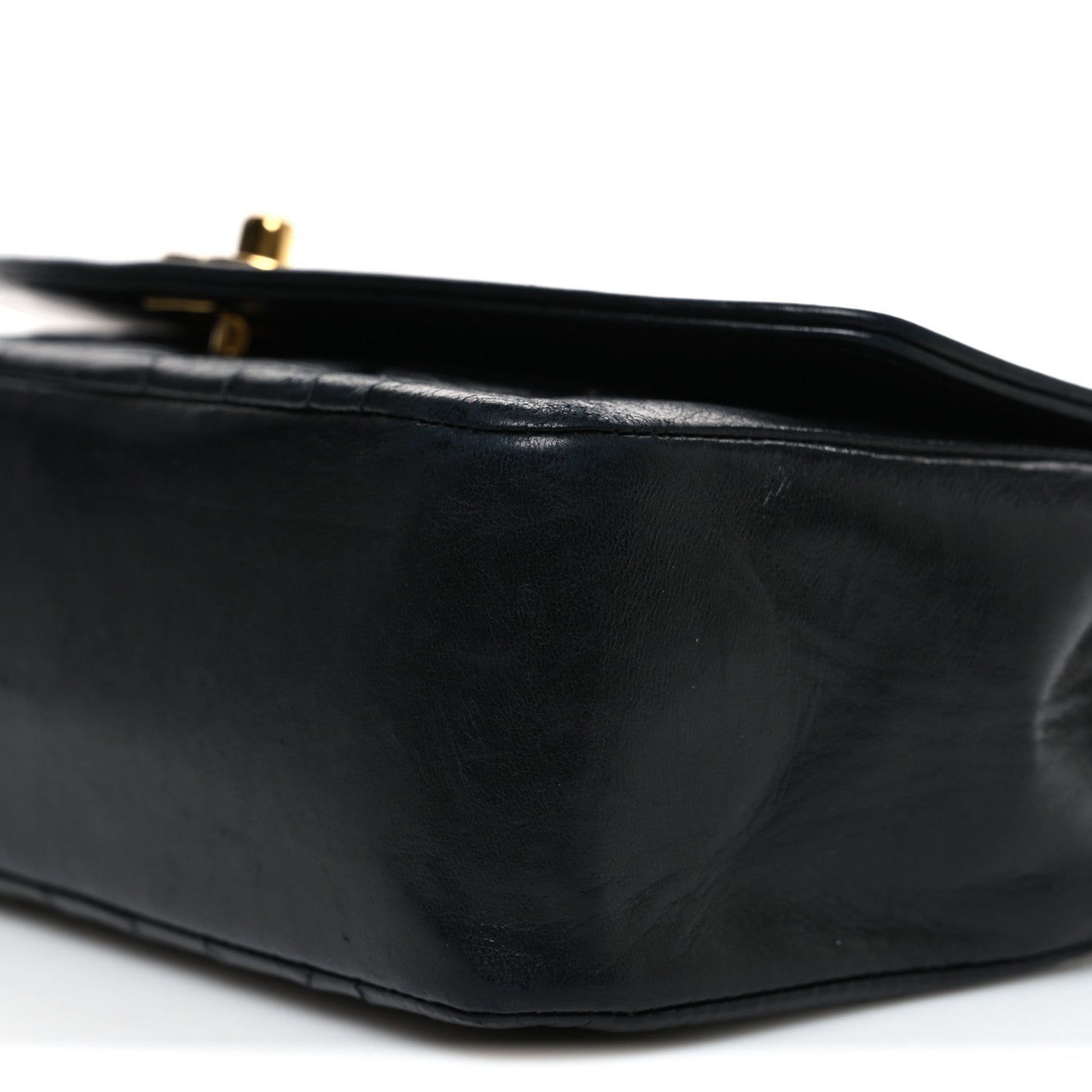 Lambskin Quilted Small Single Flap Black