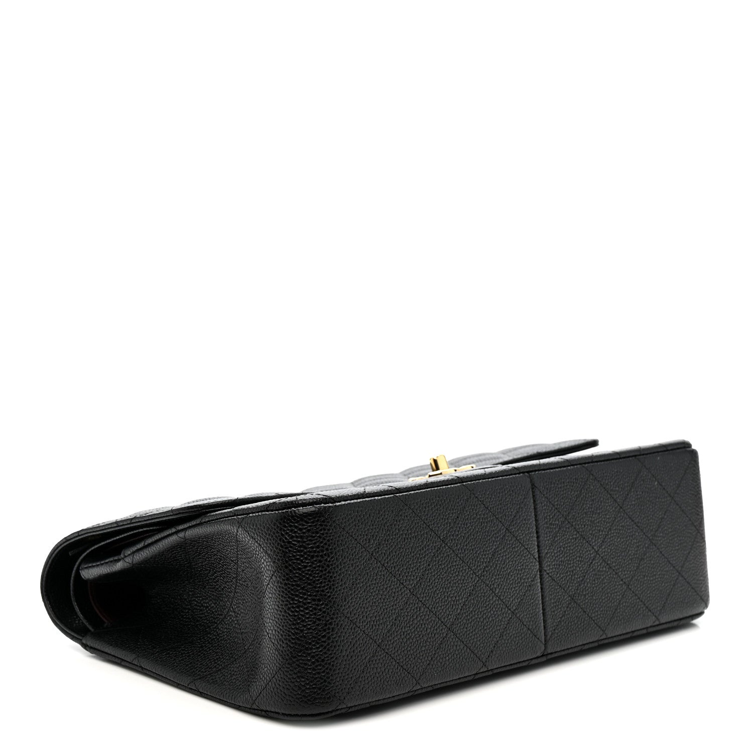 Caviar Quilted Jumbo Double Flap Black