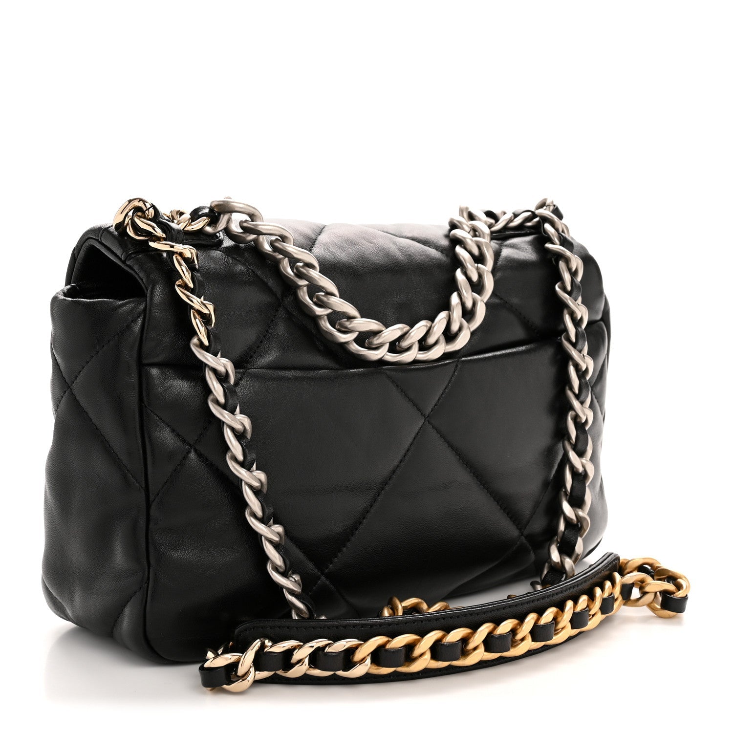 Lambskin Quilted Medium Chanel 19 Flap Black