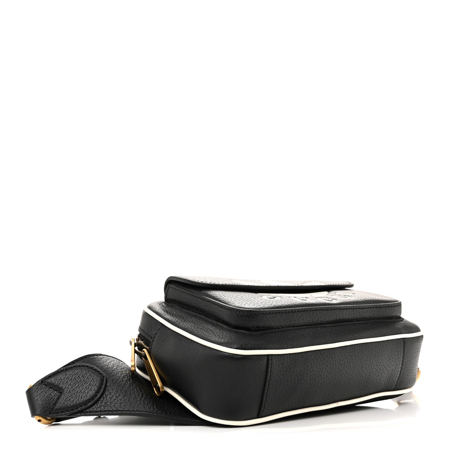 X ADIDAS Textured Dollar Calfskin Belt Bag Black
