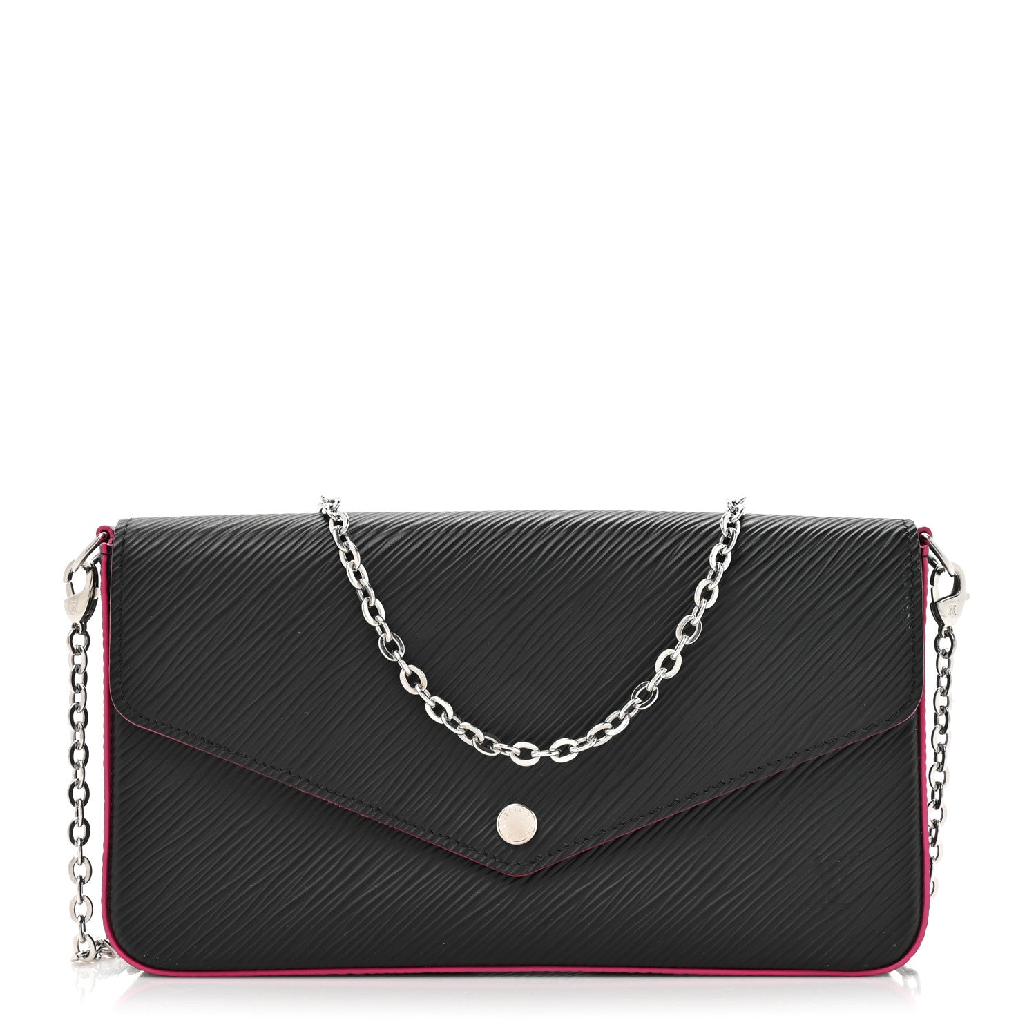 Epi Pochette Felicie Black Hot Pink