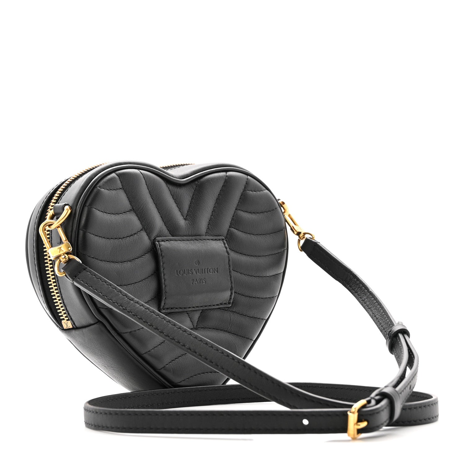 Calfskin New Wave Heart Bag Black