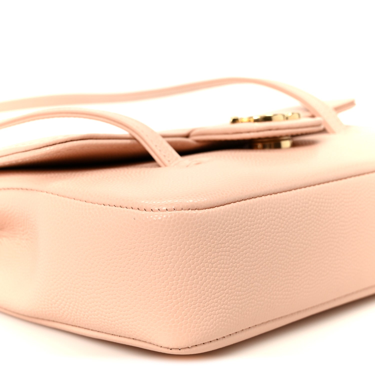 Shiny Caviar Mini Preppy Coco Shoulder Bag Light Pink