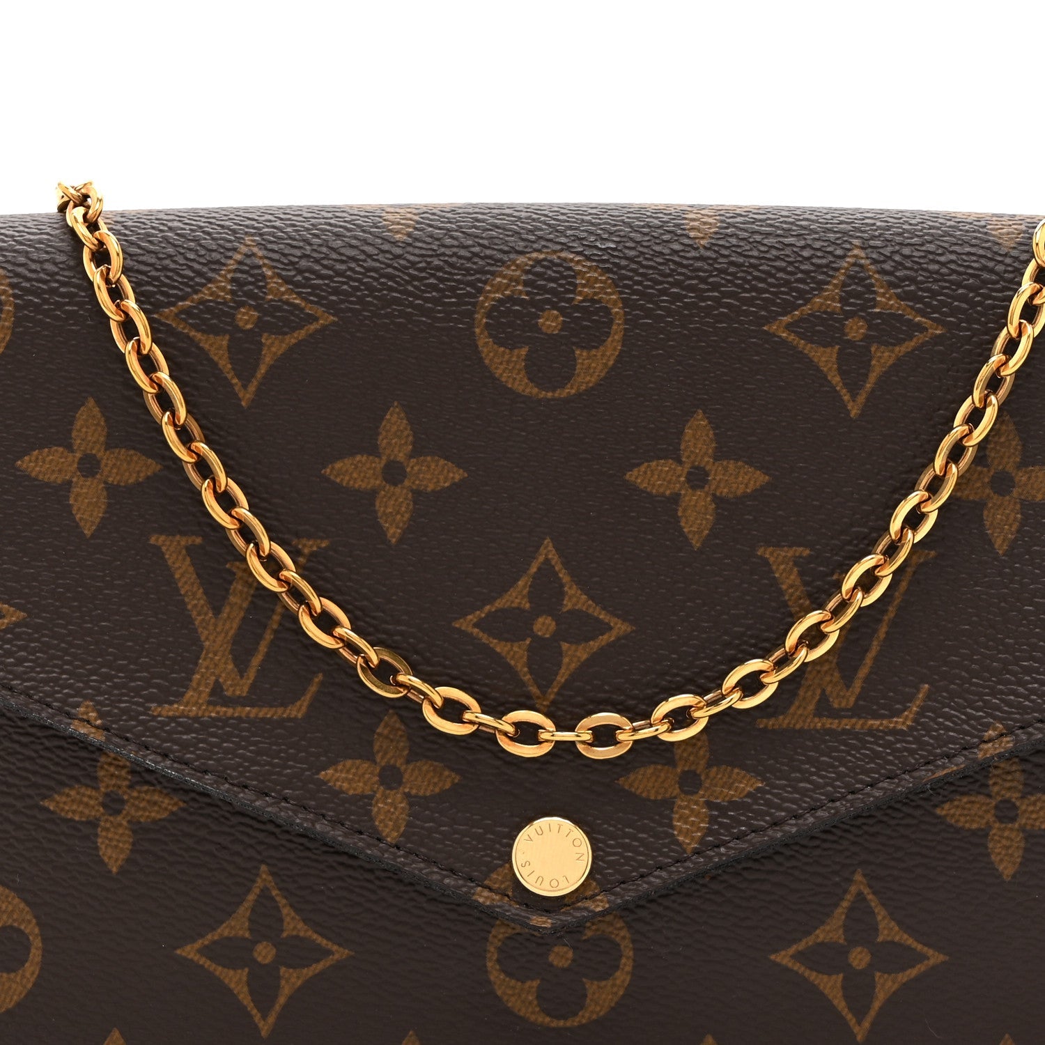 Monogram Pochette Felicie Chain Wallet Fuchsia