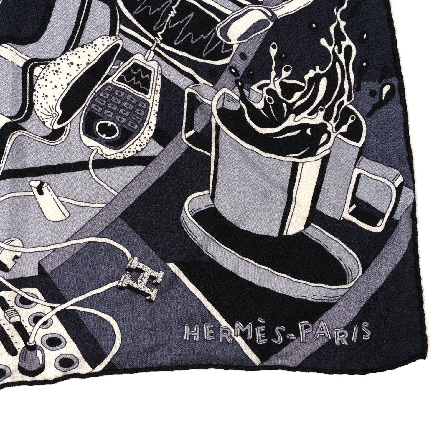 Cashmere Silk Faubourg Of Dreams Scarf 100 Anthracite Black Gris