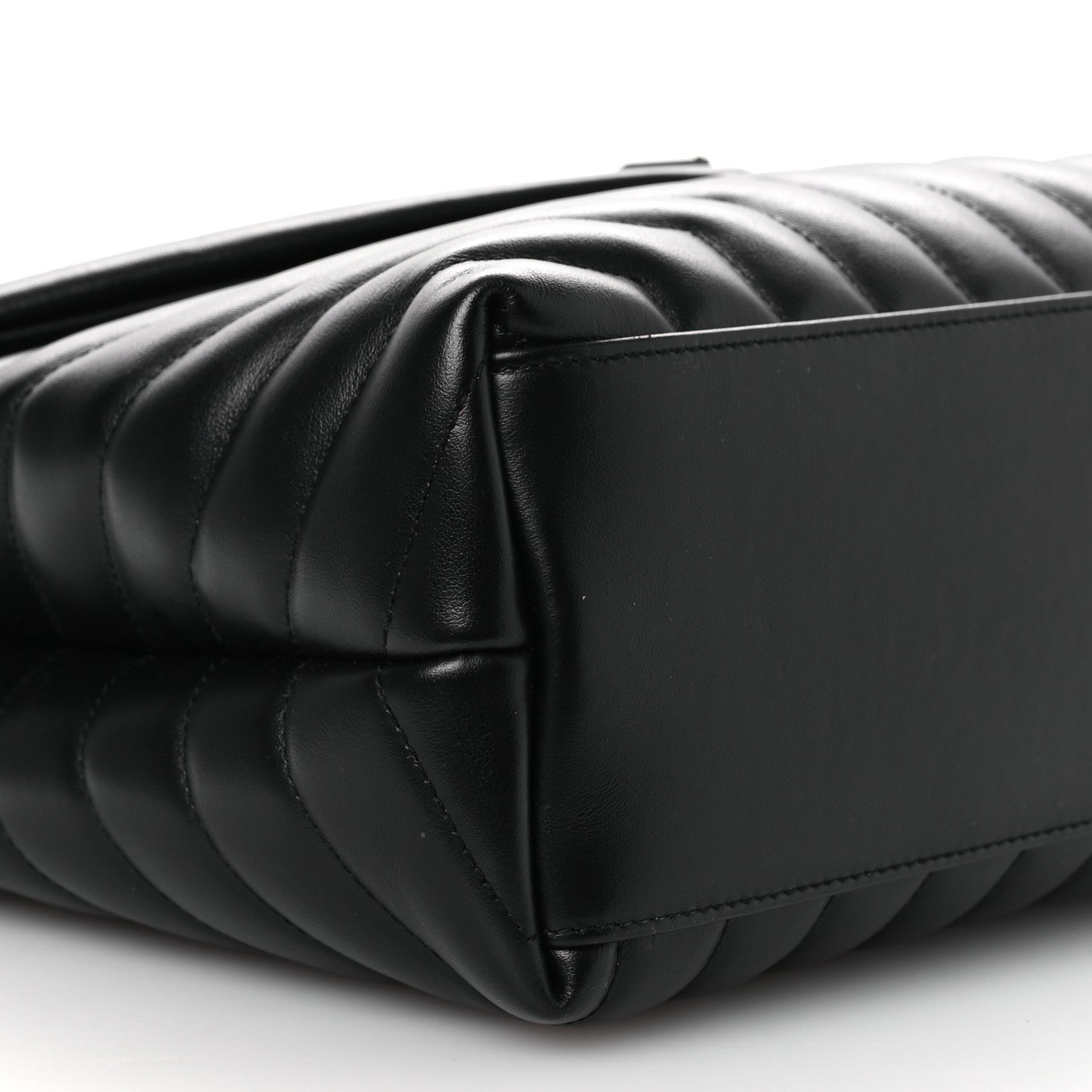 Calfskin Y Quilted Monogram Monochrome Medium Loulou Chain Satchel Black