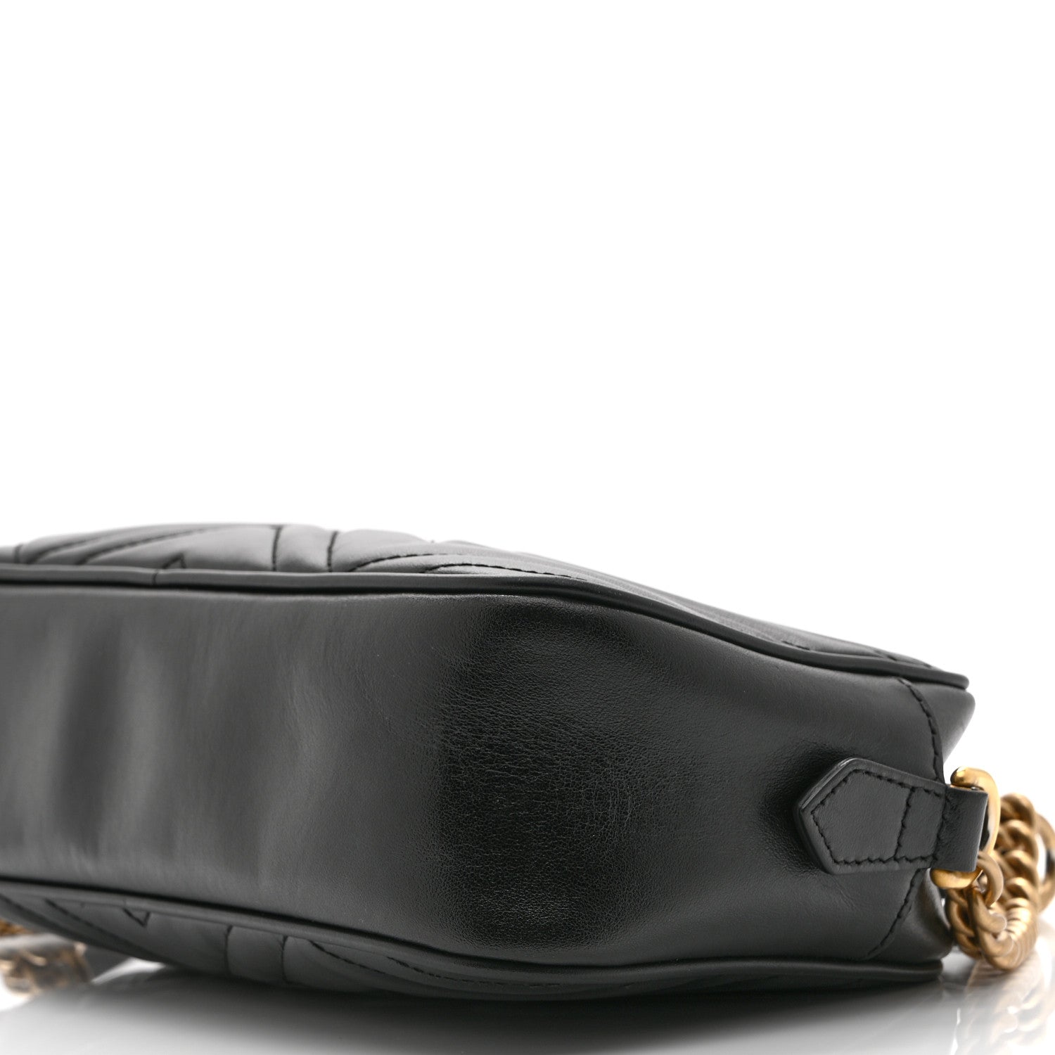Calfskin Matelasse Small GG Marmont Chain Shoulder Bag Black