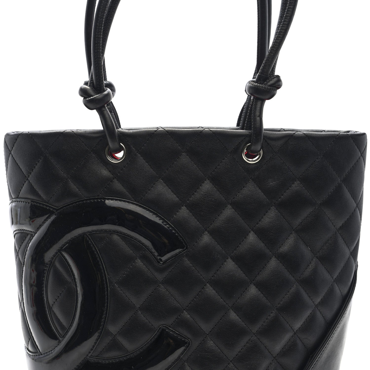 Calfskin Quilted Medium Cambon Tote Black
