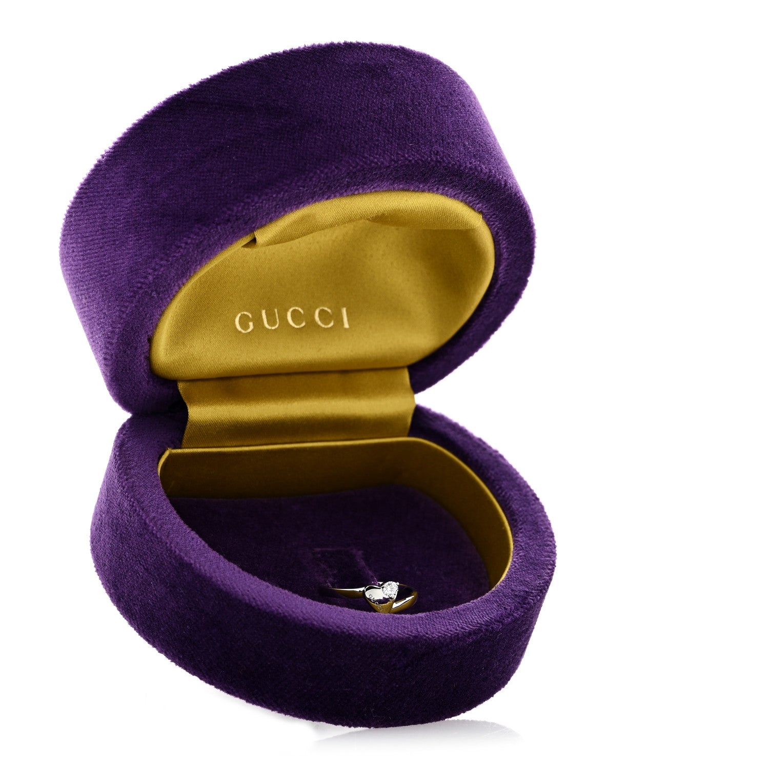 18K White Gold Diamond Heart Band Ring 54 6.75