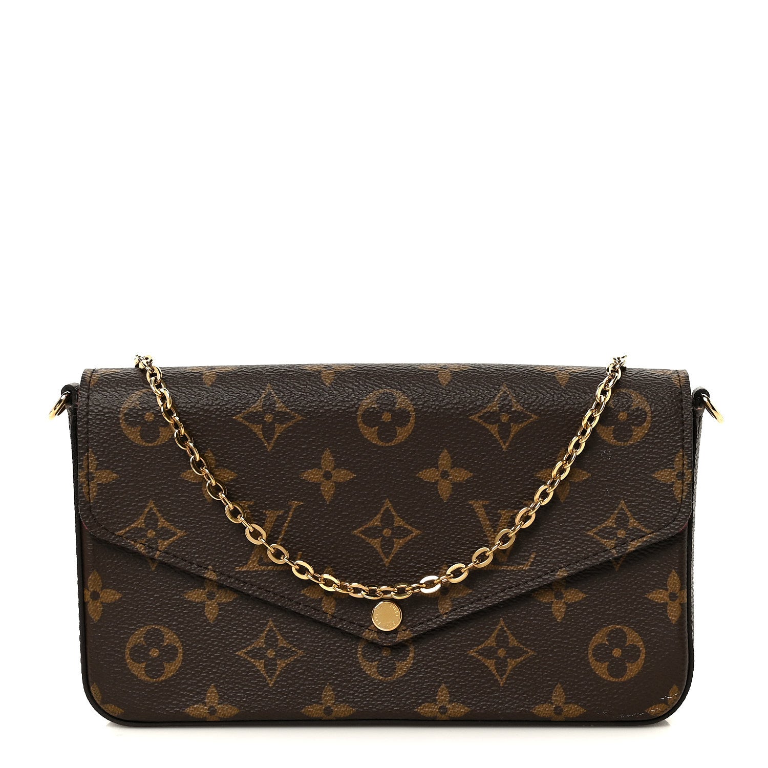 Monogram Pochette Felicie Chain Wallet Fuchsia