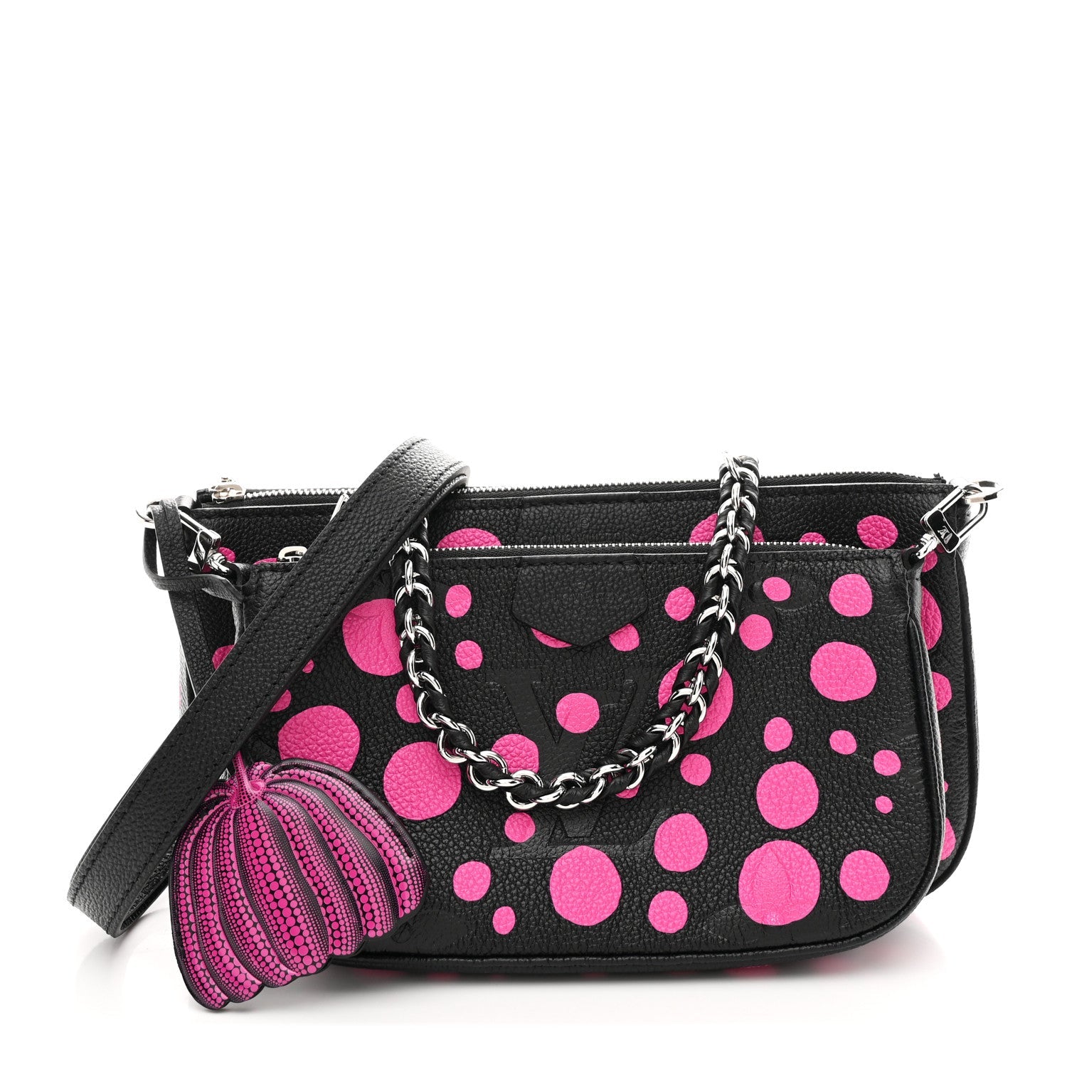 LV X YK Empreinte Multi Pochette Accessories Black Fuchsia
