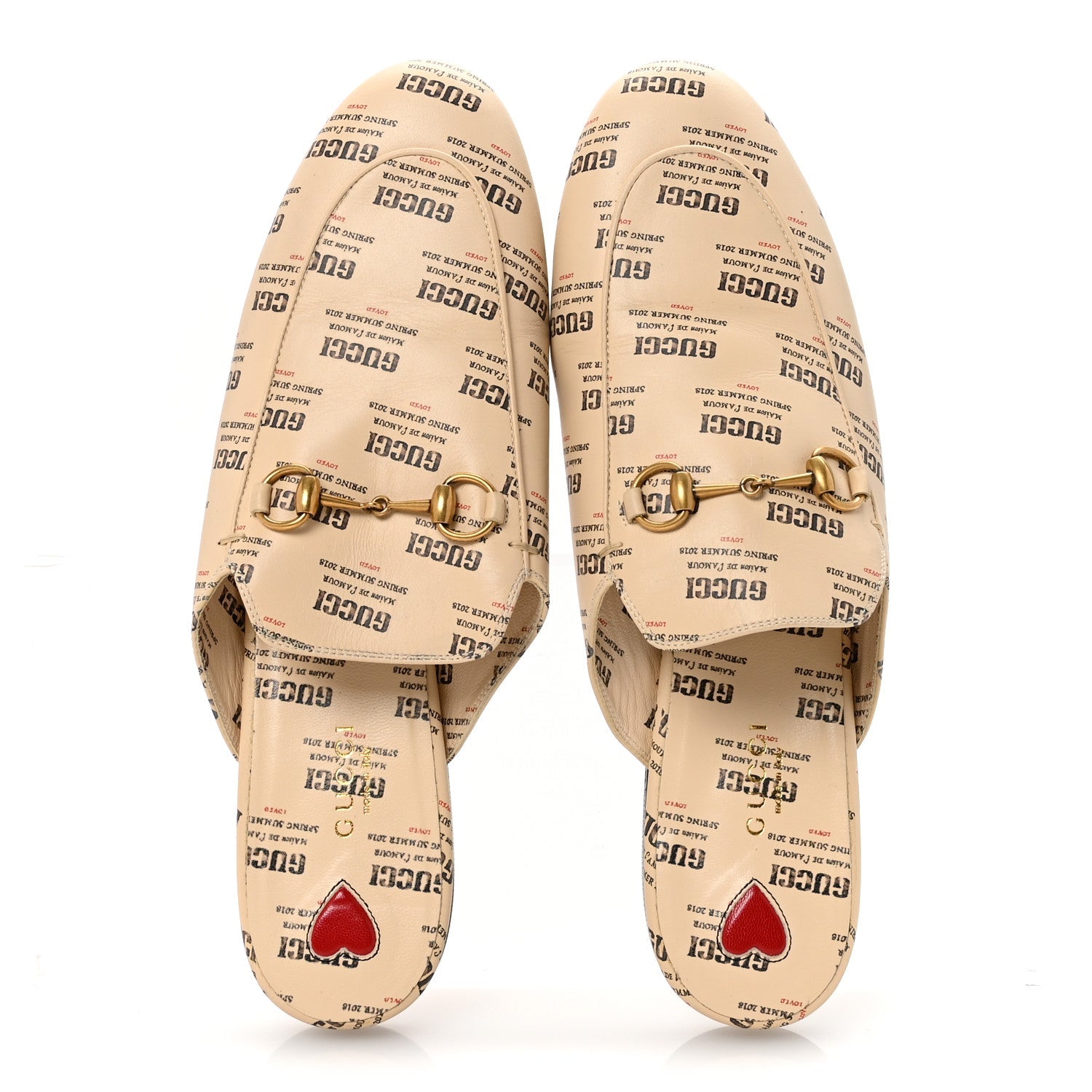 Calfskin Stamp Print Womens Princetown Slippers 40 Soy Black